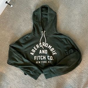 Abercrombie Cropped Green Sweatshirt